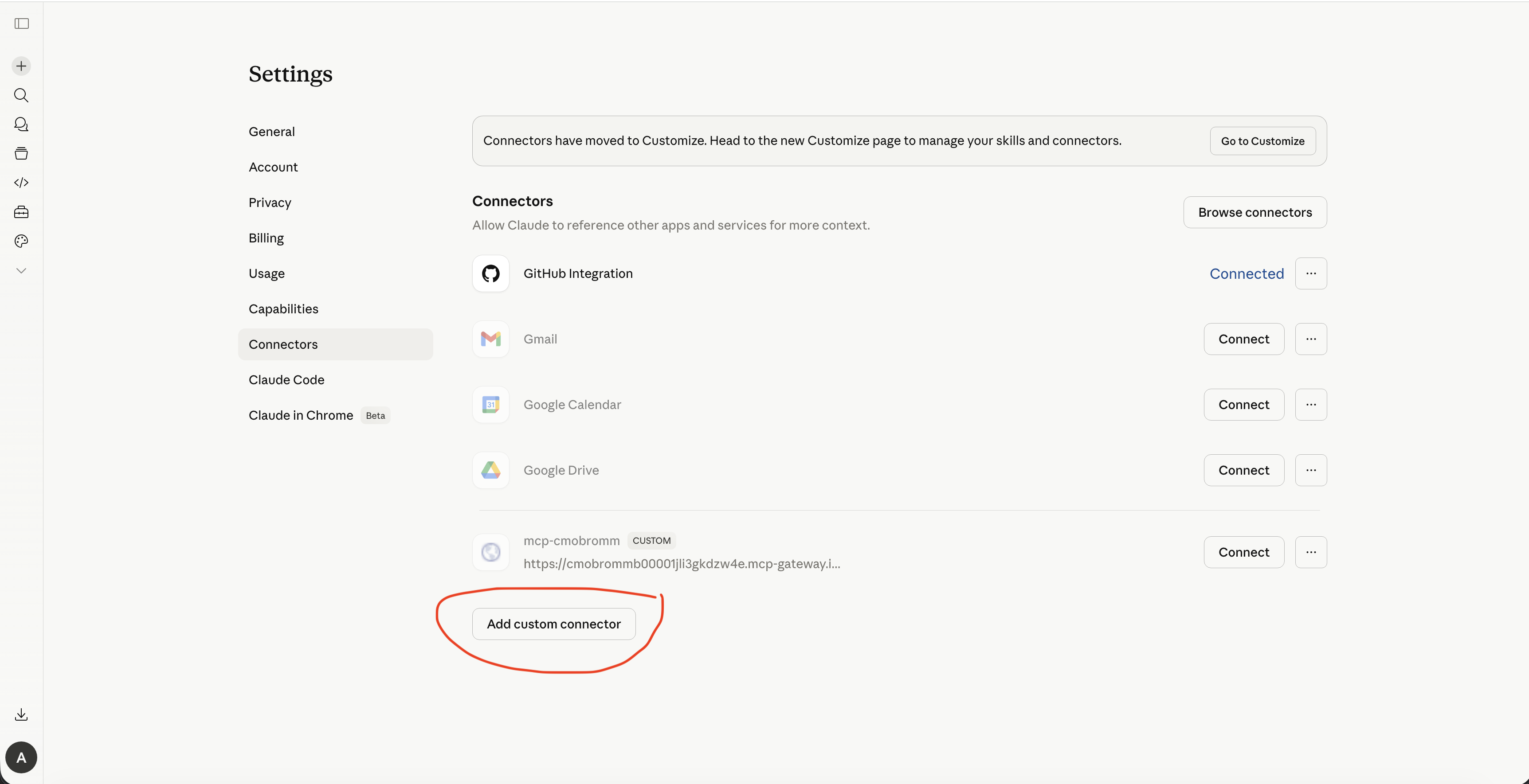 Connectors tab